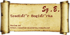 Szedlár Boglárka névjegykártya