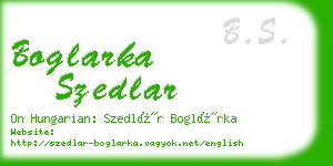 boglarka szedlar business card